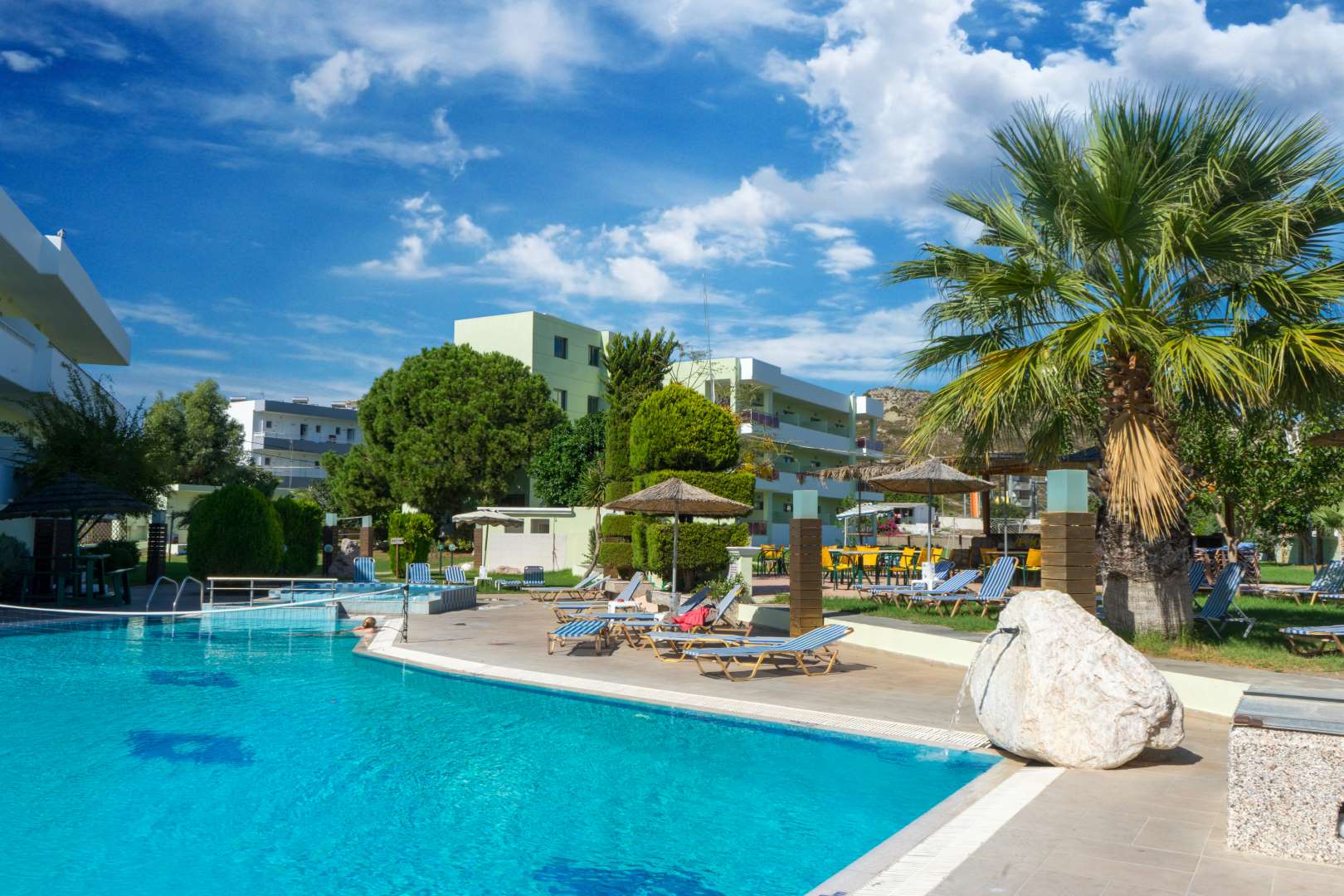 Poolside area at Stamos Hotel